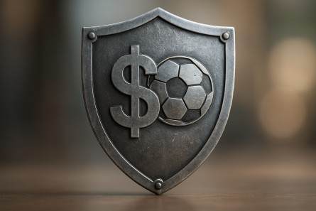 A metaphorical shield symbolizing protection of funds while wagering on sports