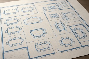 Casino floor blueprint highlighting game zones