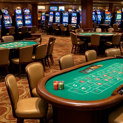 Casino floor showing payout zones and typical player routes