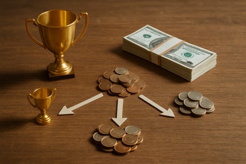 Diagram showing how a championship purse is split among athletes