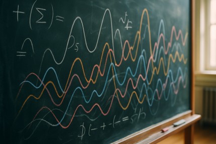 Illustration of fluctuating odds on a chalkboard