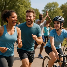 People participating in a sports fundraising event for endowments