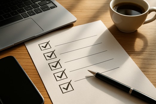 Checklist of steps for secure online cross-border money management