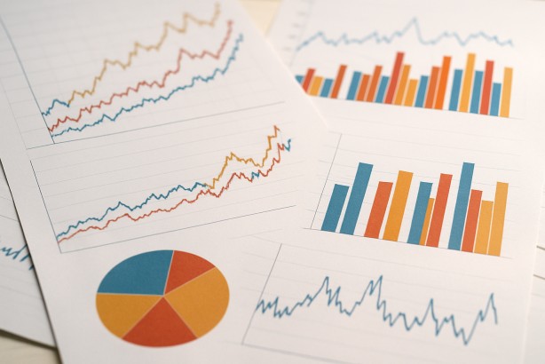 Charts and graphs analyzing wagering trends and volatility