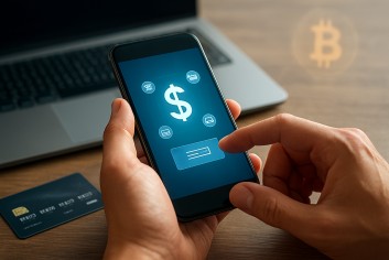 Illustration of fast electronic fund transfer for online payouts