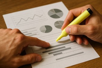 A close-up of hands highlighting injury data on a sports report