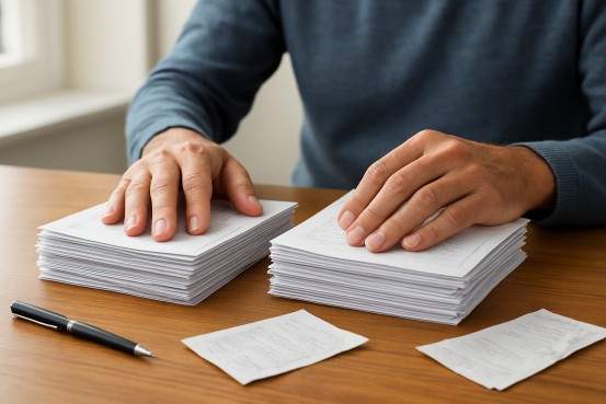 Player organizing records for gambling income and losses