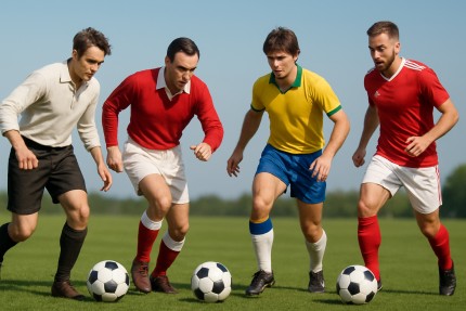 Timeline illustrating the evolution of midfielder roles in soccer