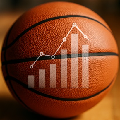 Basketball with odds ratio graph overlay