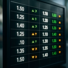 Sports betting odds dashboard displaying real time changes