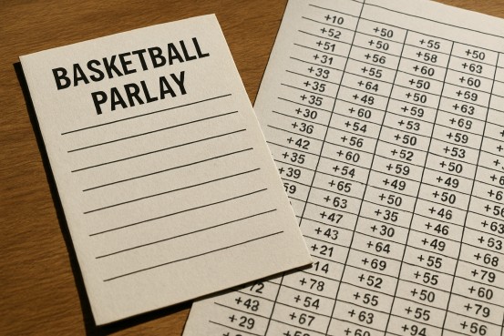 Basketball parlay slip and betting odds