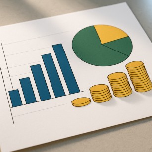 Infographic showing probability charts with betting winnings calculations