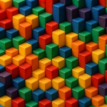 Probability patterns illustrated through colored blocks