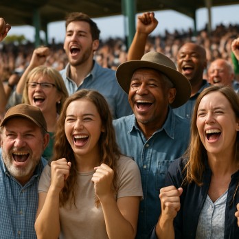 Jubilant crowd at a state-bred incentive program race event