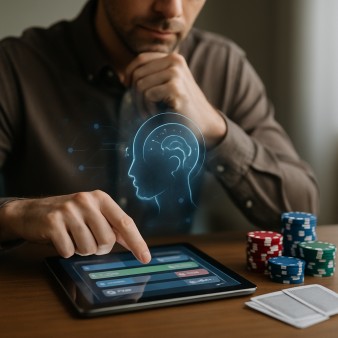 Graphic showing responsible decision-making with AI in betting