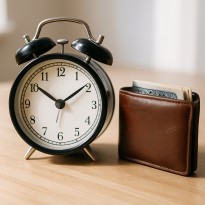 Safe and responsible betting choices illustrated by a clock and wallet