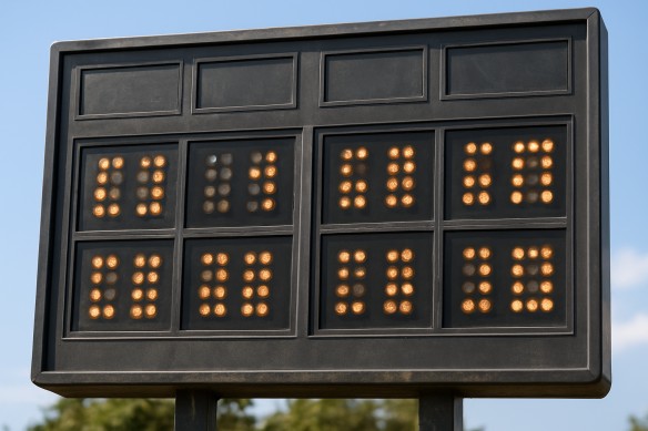 A scoreboard showing surprising results, symbolizing unpredictable outcomes