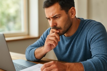Person contemplating sports predictions